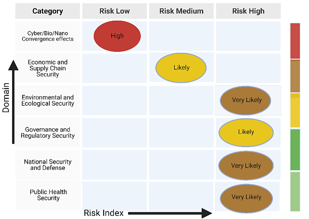 Heatmap risk matrix for micro/nanoplastics’ security concerns