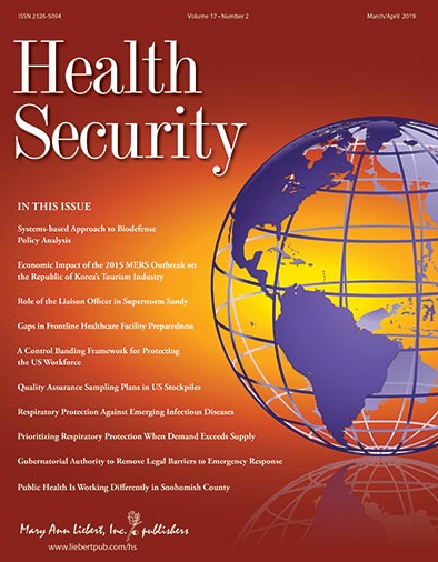 cover of Heatlh Security journal